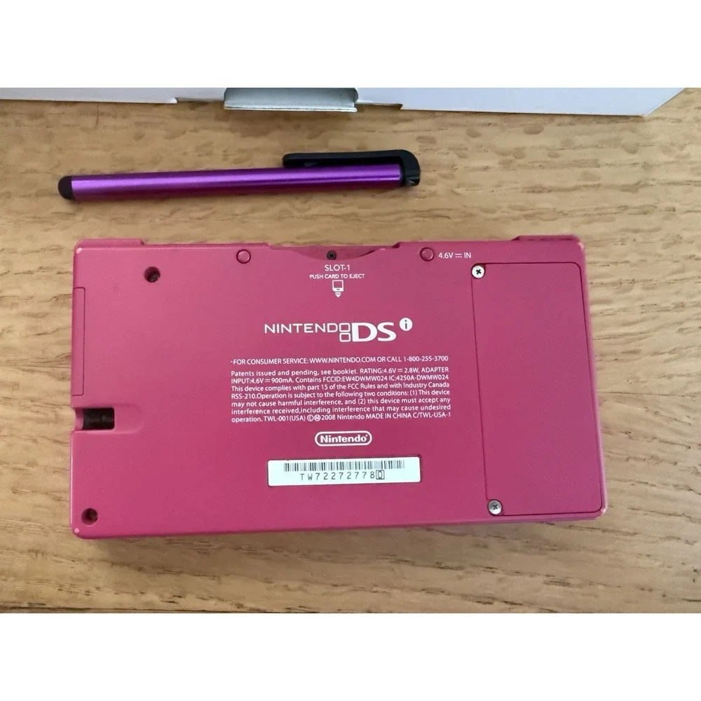 Nintendo DSi 256MB Pink Handheld System Lot W/18 Games Case 2 Chargers In Box